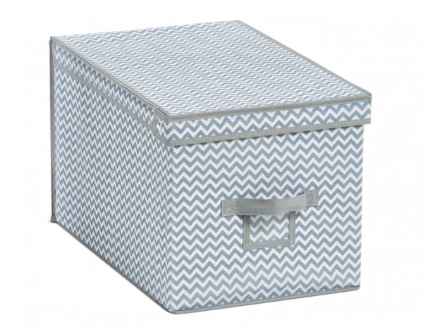 Aufbewahrungsbox mit Deckel Vlies weiss/grau 31,5x48x30cm