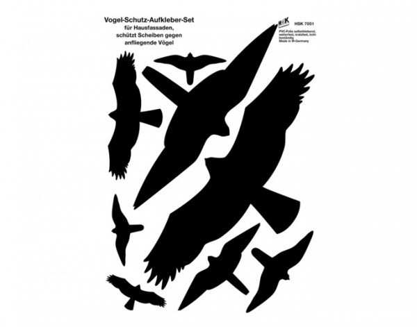 Folienvögel schwarz selbstkleb end 1 Bogen 350x250mm 9000
