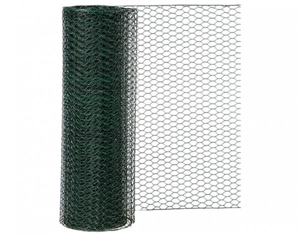 Sechseckgeflecht PVC-grün M: 25 / HM:500 mm / L: 10 m