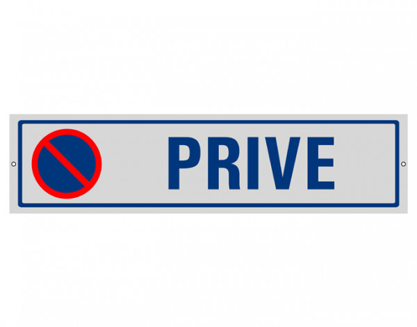 Schild Alu "Privé", mit Symbol Parkverbot, 400x100mm