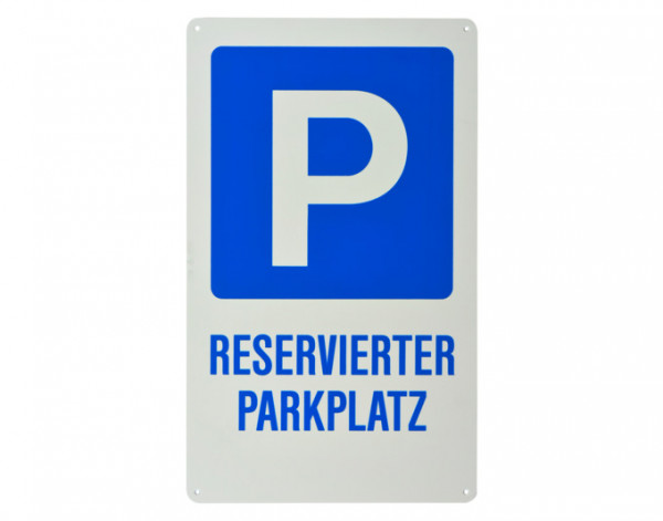 Schild Text+Symbol Reservierte r Parkplatz 500x300mm 10787