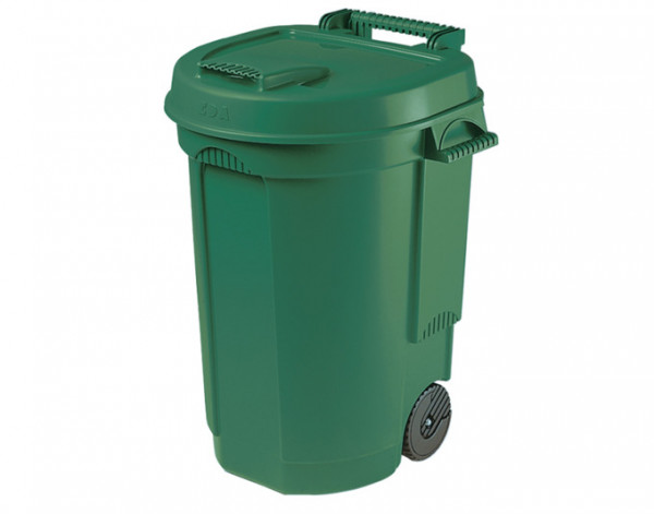 Abfallbehälter 110l m. Räder 55x58x81cm, grün